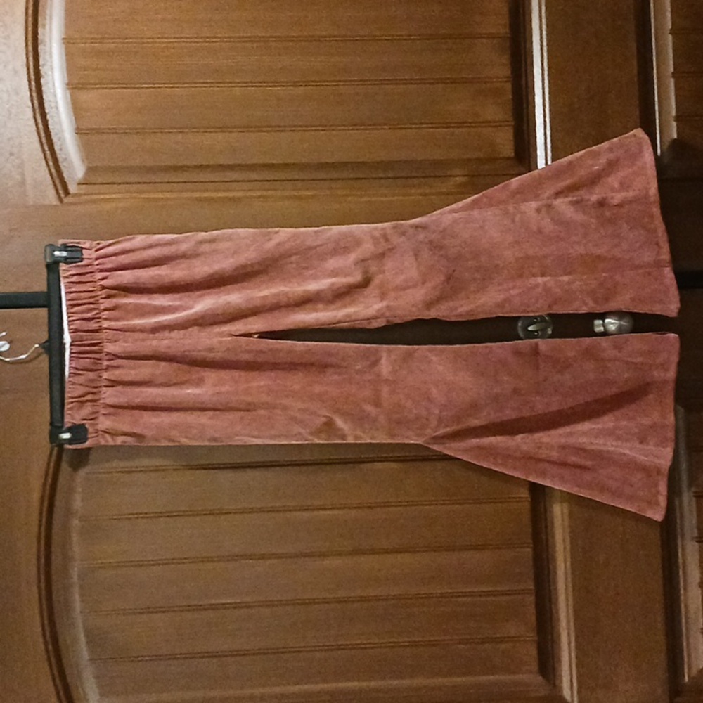 Favlux Corduroy Flare Elastic Pants Rusty Rose. Size L